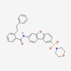 molecular formula C31H28N2O5S B4309263 N-[8-(morpholin-4-ylsulfonyl)dibenzo[b,d]furan-3-yl]-2-(2-phenylethyl)benzamide 