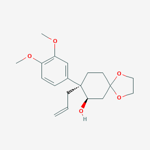 molecular formula C19H26O5 B043094 (7R,8S)-8-(3,4-dimethoxyphenyl)-8-prop-2-enyl-1,4-dioxaspiro[4.5]decan-7-ol CAS No. 866394-48-1