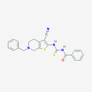 molecular formula C23H20N4OS2 B430944 N-benzoyl-N'-(6-benzyl-3-cyano-4,5,6,7-tetrahydrothieno[2,3-c]pyridin-2-yl)thiourea CAS No. 331457-91-1