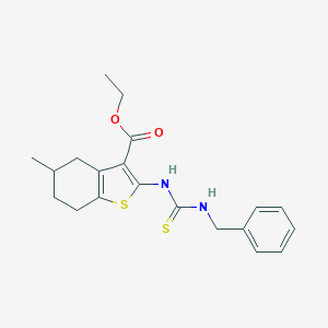 molecular formula C20H24N2O2S2 B430955 Ethyl 2-[(benzylcarbamothioyl)amino]-5-methyl-4,5,6,7-tetrahydro-1-benzothiophene-3-carboxylate CAS No. 328068-60-6