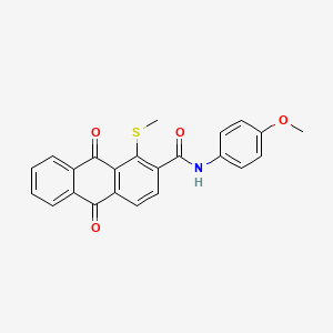 molecular formula C23H17NO4S B4309564 N-(4-methoxyphenyl)-1-(methylsulfanyl)-9,10-dioxo-9,10-dihydroanthracene-2-carboxamide 