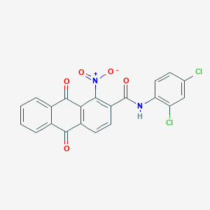 molecular formula C21H10Cl2N2O5 B4309652 N-(2,4-DICHLOROPHENYL)-1-NITRO-9,10-DIOXO-9,10-DIHYDRO-2-ANTHRACENECARBOXAMIDE 