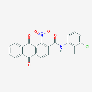 molecular formula C22H13ClN2O5 B4309660 N-(3-CHLORO-2-METHYLPHENYL)-1-NITRO-9,10-DIOXO-9,10-DIHYDRO-2-ANTHRACENECARBOXAMIDE 