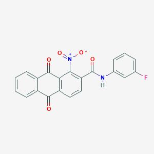 molecular formula C21H11FN2O5 B4309667 N-(3-fluorophenyl)-1-nitro-9,10-dioxo-9,10-dihydroanthracene-2-carboxamide 