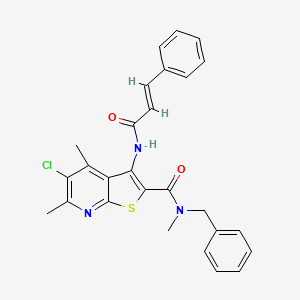 molecular formula C27H24ClN3O2S B4309770 N-BENZYL-5-CHLORO-N,4,6-TRIMETHYL-3-{[(2E)-3-PHENYL-2-PROPENOYL]AMINO}THIENO[2,3-B]PYRIDINE-2-CARBOXAMIDE 
