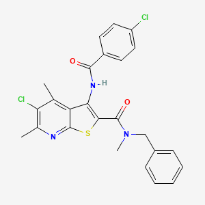 molecular formula C25H21Cl2N3O2S B4309797 N-benzyl-5-chloro-3-[(4-chlorobenzoyl)amino]-N,4,6-trimethylthieno[2,3-b]pyridine-2-carboxamide 