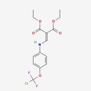 molecular formula C15H16ClF2NO5 B4309820 DIETHYL 2-({4-[CHLORO(DIFLUORO)METHOXY]ANILINO}METHYLENE)MALONATE 