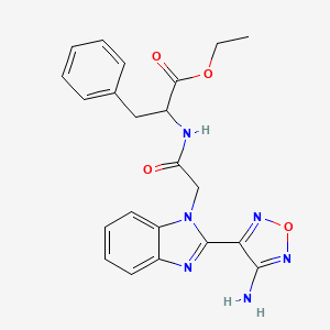 molecular formula C22H22N6O4 B4309835 ETHYL 2-{2-[2-(4-AMINO-1,2,5-OXADIAZOL-3-YL)-1H-1,3-BENZODIAZOL-1-YL]ACETAMIDO}-3-PHENYLPROPANOATE 