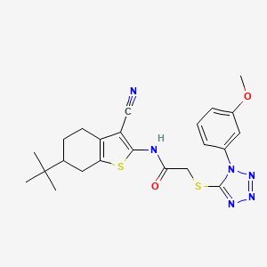 molecular formula C23H26N6O2S2 B4309838 N-(6-TERT-BUTYL-3-CYANO-4,5,6,7-TETRAHYDRO-1-BENZOTHIOPHEN-2-YL)-2-{[1-(3-METHOXYPHENYL)-1H-1,2,3,4-TETRAZOL-5-YL]SULFANYL}ACETAMIDE 