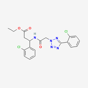 molecular formula C20H19Cl2N5O3 B4309907 ETHYL 3-(2-CHLOROPHENYL)-3-({2-[5-(2-CHLOROPHENYL)-2H-1,2,3,4-TETRAAZOL-2-YL]ACETYL}AMINO)PROPANOATE 
