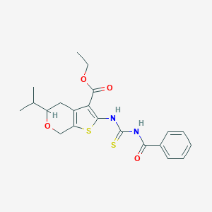 B430997 ethyl 2-(benzoylcarbamothioylamino)-5-propan-2-yl-5,7-dihydro-4H-thieno[2,3-c]pyran-3-carboxylate CAS No. 351161-32-5