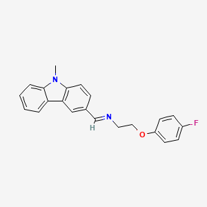 molecular formula C22H19FN2O B4309977 N-[2-(4-FLUOROPHENOXY)ETHYL]-N-[(E)-1-(9-METHYL-9H-CARBAZOL-3-YL)METHYLIDENE]AMINE 
