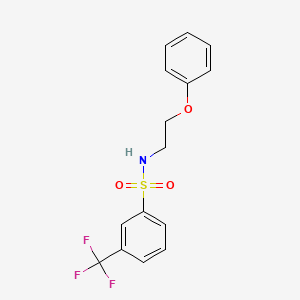 molecular formula C15H14F3NO3S B4310010 N-(2-phenoxyethyl)-3-(trifluoromethyl)benzenesulfonamide 