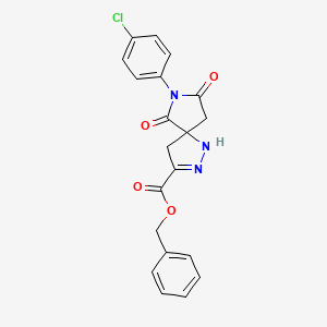 molecular formula C20H16ClN3O4 B4310125 benzyl 7-(4-chlorophenyl)-6,8-dioxo-1,2,7-triazaspiro[4.4]non-2-ene-3-carboxylate 
