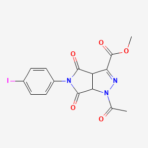 molecular formula C15H12IN3O5 B4310132 methyl 1-acetyl-5-(4-iodophenyl)-4,6-dioxo-1,3a,4,5,6,6a-hexahydropyrrolo[3,4-c]pyrazole-3-carboxylate 