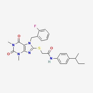 molecular formula C26H28FN5O3S B4310173 N-(4-SEC-BUTYLPHENYL)-2-{[7-(2-FLUOROBENZYL)-1,3-DIMETHYL-2,6-DIOXO-2,3,6,7-TETRAHYDRO-1H-PURIN-8-YL]SULFANYL}ACETAMIDE 