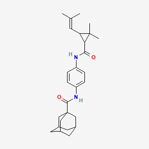 molecular formula C27H36N2O2 B4310544 N-[4-({[2,2-dimethyl-3-(2-methylprop-1-en-1-yl)cyclopropyl]carbonyl}amino)phenyl]tricyclo[3.3.1.1~3,7~]decane-1-carboxamide 