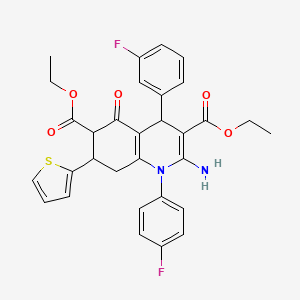 molecular formula C31H28F2N2O5S B4310805 DIETHYL 2-AMINO-4-(3-FLUOROPHENYL)-1-(4-FLUOROPHENYL)-5-OXO-7-(2-THIENYL)-1,4,5,6,7,8-HEXAHYDRO-3,6-QUINOLINEDICARBOXYLATE 
