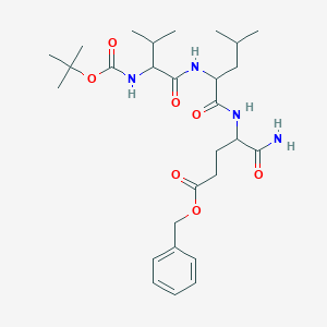molecular formula C28H44N4O7 B431153 BENZYL 4-[2-(2-{[(TERT-BUTOXY)CARBONYL]AMINO}-3-METHYLBUTANAMIDO)-4-METHYLPENTANAMIDO]-4-CARBAMOYLBUTANOATE 