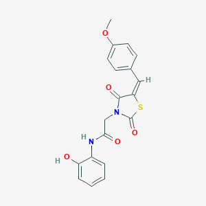 (E)-N-(2-hydroxyphenyl)-2-(5-(4-methoxybenzylidene)-2,4-dioxothiazolidin-3-yl)acetamide