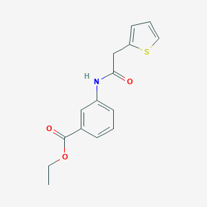 molecular formula C15H15NO3S B431178 ETHYL 3-[2-(THIOPHEN-2-YL)ACETAMIDO]BENZOATE 