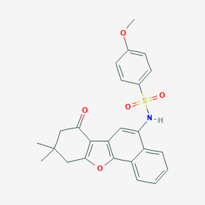 molecular formula C25H23NO5S B431260 N-(9,9-dimethyl-7-oxo-7,8,9,10-tetrahydrobenzo[b]naphtho[2,1-d]furan-5-yl)-4-methoxybenzenesulfonamide CAS No. 432014-77-2