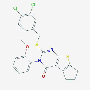 2-[(3,4-dichlorobenzyl)sulfanyl]-3-(2-methoxyphenyl)-3,5,6,7-tetrahydro-4H-cyclopenta[4,5]thieno[2,3-d]pyrimidin-4-one