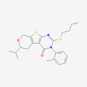 2-(butylsulfanyl)-6-isopropyl-3-(2-methylphenyl)-3,5,6,8-tetrahydro-4H-pyrano[4',3':4,5]thieno[2,3-d]pyrimidin-4-one
