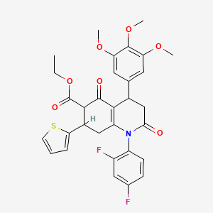 molecular formula C31H29F2NO7S B4314528 ETHYL 1-(2,4-DIFLUOROPHENYL)-2,5-DIOXO-7-(2-THIENYL)-4-(3,4,5-TRIMETHOXYPHENYL)-1,2,3,4,5,6,7,8-OCTAHYDRO-6-QUINOLINECARBOXYLATE 