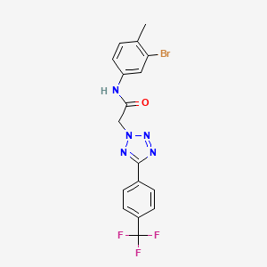 molecular formula C17H13BrF3N5O B4314700 N-(3-bromo-4-methylphenyl)-2-{5-[4-(trifluoromethyl)phenyl]-2H-tetrazol-2-yl}acetamide 
