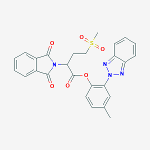 molecular formula C26H22N4O6S B431471 2-(2H-1,2,3-BENZOTRIAZOL-2-YL)-4-METHYLPHENYL 2-(1,3-DIOXO-2,3-DIHYDRO-1H-ISOINDOL-2-YL)-4-METHANESULFONYLBUTANOATE 