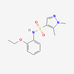 molecular formula C13H17N3O3S B4314905 N-(2-ETHOXYPHENYL)-15-DIMETHYL-1H-PYRAZOLE-4-SULFONAMIDE 