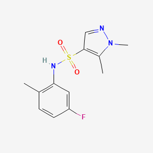 molecular formula C12H14FN3O2S B4314937 N-(5-FLUORO-2-METHYLPHENYL)-15-DIMETHYL-1H-PYRAZOLE-4-SULFONAMIDE 