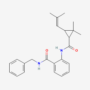 molecular formula C24H28N2O2 B4315090 N-benzyl-2-({[2,2-dimethyl-3-(2-methylprop-1-en-1-yl)cyclopropyl]carbonyl}amino)benzamide 