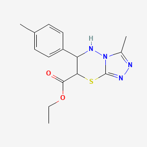 molecular formula C15H18N4O2S B4315142 ethyl 3-methyl-6-(4-methylphenyl)-6,7-dihydro-5H-[1,2,4]triazolo[3,4-b][1,3,4]thiadiazine-7-carboxylate 