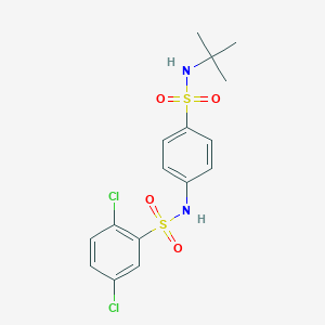 molecular formula C16H18Cl2N2O4S2 B431515 N-[4-(tert-butylsulfamoyl)phenyl]-2,5-dichlorobenzenesulfonamide 