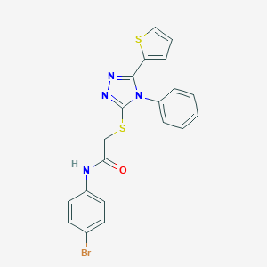 molecular formula C20H15BrN4OS2 B431527 N-(4-bromophenyl)-2-[(4-phenyl-5-thiophen-2-yl-1,2,4-triazol-3-yl)sulfanyl]acetamide CAS No. 125767-65-9