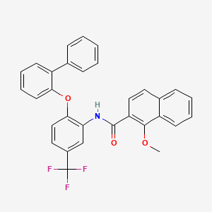 molecular formula C31H22F3NO3 B4315541 N-[2-(biphenyl-2-yloxy)-5-(trifluoromethyl)phenyl]-1-methoxy-2-naphthamide 