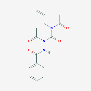 molecular formula C15H17N3O4 B4315609 N-{N-[ACETYL(PROP-2-EN-1-YL)CARBAMOYL]ACETAMIDO}BENZAMIDE 