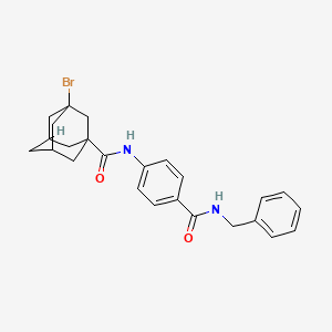 molecular formula C25H27BrN2O2 B4315690 N-[4-(benzylcarbamoyl)phenyl]-3-bromoadamantane-1-carboxamide 