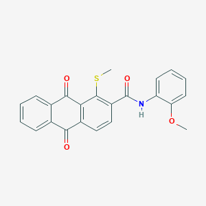 molecular formula C23H17NO4S B4315797 N-(2-METHOXYPHENYL)-1-(METHYLSULFANYL)-9,10-DIOXO-9,10-DIHYDRO-2-ANTHRACENECARBOXAMIDE 