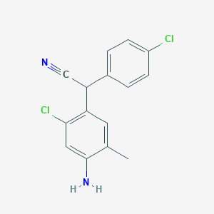molecular formula C15H12Cl2N2 B043158 2-(4-Amino-2-chloro-5-methylphenyl)-2-(4-chlorophenyl)acetonitrile CAS No. 61437-85-2
