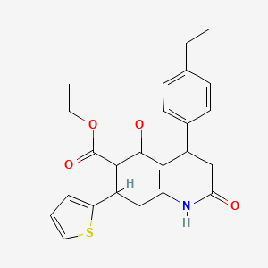 molecular formula C24H25NO4S B4315861 ETHYL 4-(4-ETHYLPHENYL)-2,5-DIOXO-7-(2-THIENYL)-1,2,3,4,5,6,7,8-OCTAHYDRO-6-QUINOLINECARBOXYLATE 