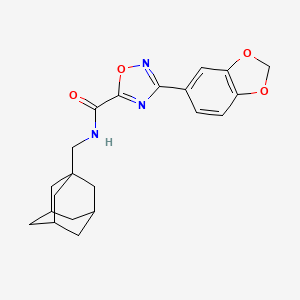 molecular formula C21H23N3O4 B4316200 N-(ADAMANTAN-1-YLMETHYL)-3-(1,3-BENZODIOXOL-5-YL)-1,2,4-OXADIAZOLE-5-CARBOXAMIDE 