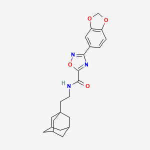 molecular formula C22H25N3O4 B4316206 N-[2-(ADAMANTAN-1-YL)ETHYL]-3-(2H-1,3-BENZODIOXOL-5-YL)-1,2,4-OXADIAZOLE-5-CARBOXAMIDE 