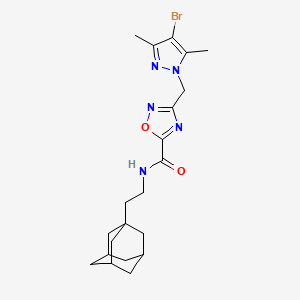 molecular formula C21H28BrN5O2 B4316214 N-[2-(ADAMANTAN-1-YL)ETHYL]-3-[(4-BROMO-3,5-DIMETHYL-1H-PYRAZOL-1-YL)METHYL]-1,2,4-OXADIAZOLE-5-CARBOXAMIDE 