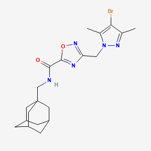 molecular formula C20H26BrN5O2 B4316219 N-[(ADAMANTAN-1-YL)METHYL]-3-[(4-BROMO-3,5-DIMETHYL-1H-PYRAZOL-1-YL)METHYL]-1,2,4-OXADIAZOLE-5-CARBOXAMIDE 