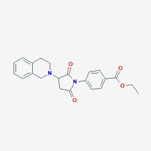 molecular formula C22H22N2O4 B431626 ethyl 4-[3-(3,4-dihydroisoquinolin-2(1H)-yl)-2,5-dioxopyrrolidin-1-yl]benzoate CAS No. 500270-70-2