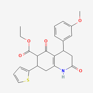 molecular formula C23H23NO5S B4316360 ETHYL 4-(3-METHOXYPHENYL)-2,5-DIOXO-7-(2-THIENYL)-1,2,3,4,5,6,7,8-OCTAHYDRO-6-QUINOLINECARBOXYLATE 