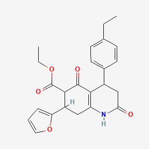 molecular formula C24H25NO5 B4316369 ETHYL 4-(4-ETHYLPHENYL)-7-(2-FURYL)-2,5-DIOXO-1,2,3,4,5,6,7,8-OCTAHYDRO-6-QUINOLINECARBOXYLATE 